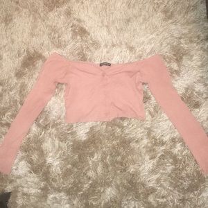 FASHION NOVA LONG SLEEVE CROP TOP